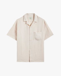 Portuguese Flannel Linen Camp Collar Shirt - Raw