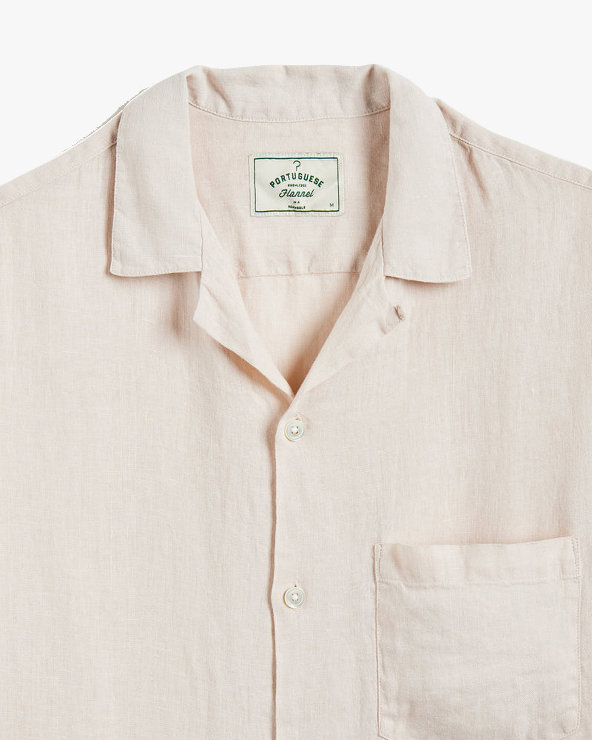 Portuguese Flannel Linen Camp Collar Shirt - Raw