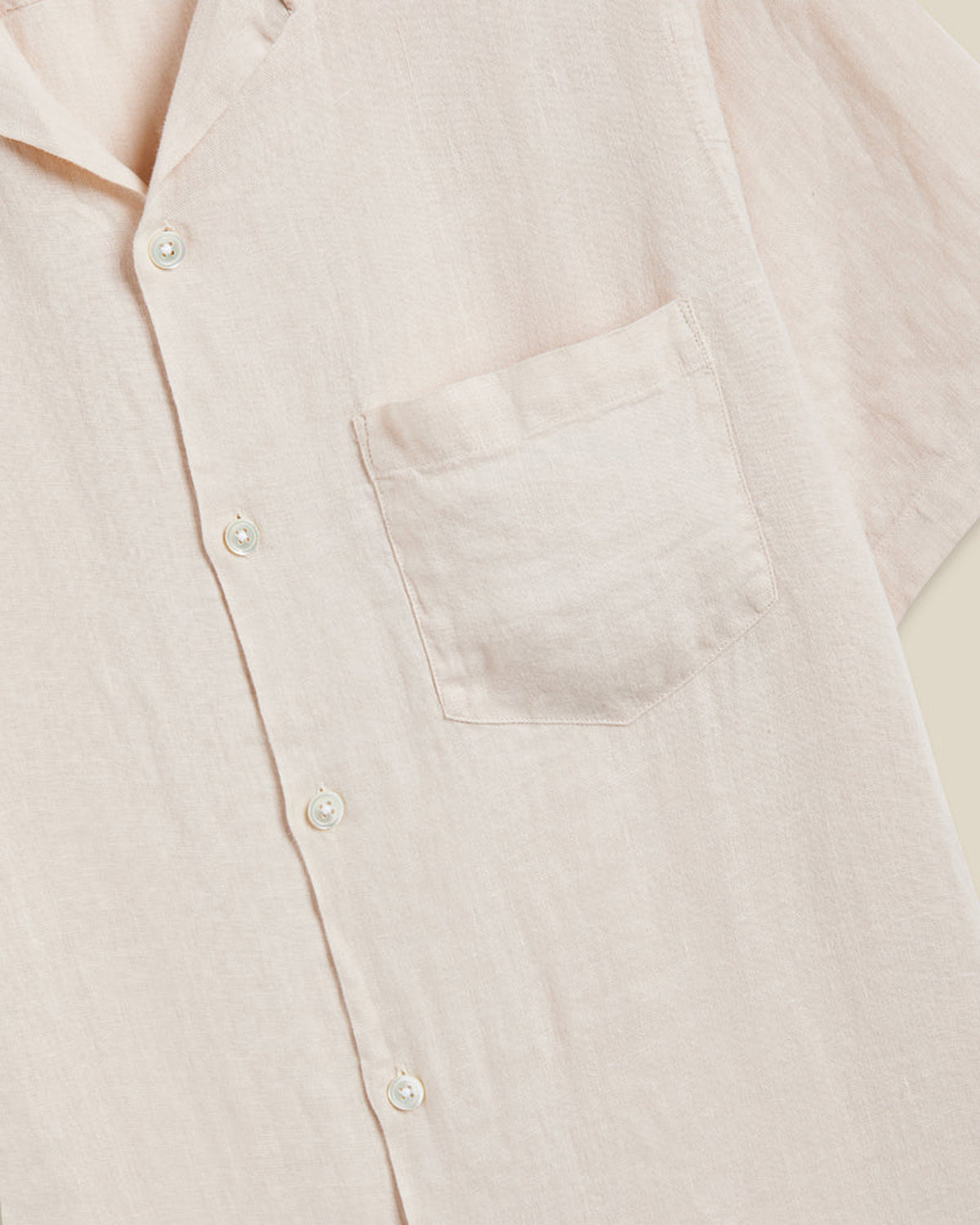 Portuguese Flannel Linen Camp Collar Shirt - Raw