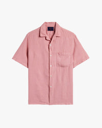 Portuguese Flannel Linen Camp Collar Shirt - Rose