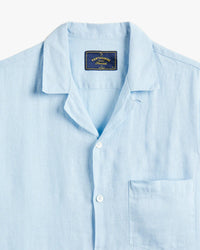 Portuguese Flannel Linen Camp Collar Shirt - Sky