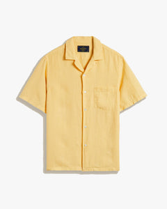 Portuguese Flannel Linen Camp Collar Shirt - Yellow