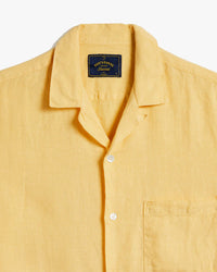 Portuguese Flannel Linen Camp Collar Shirt - Yellow | Portuguese Flannel Shirts | JEANSTORE