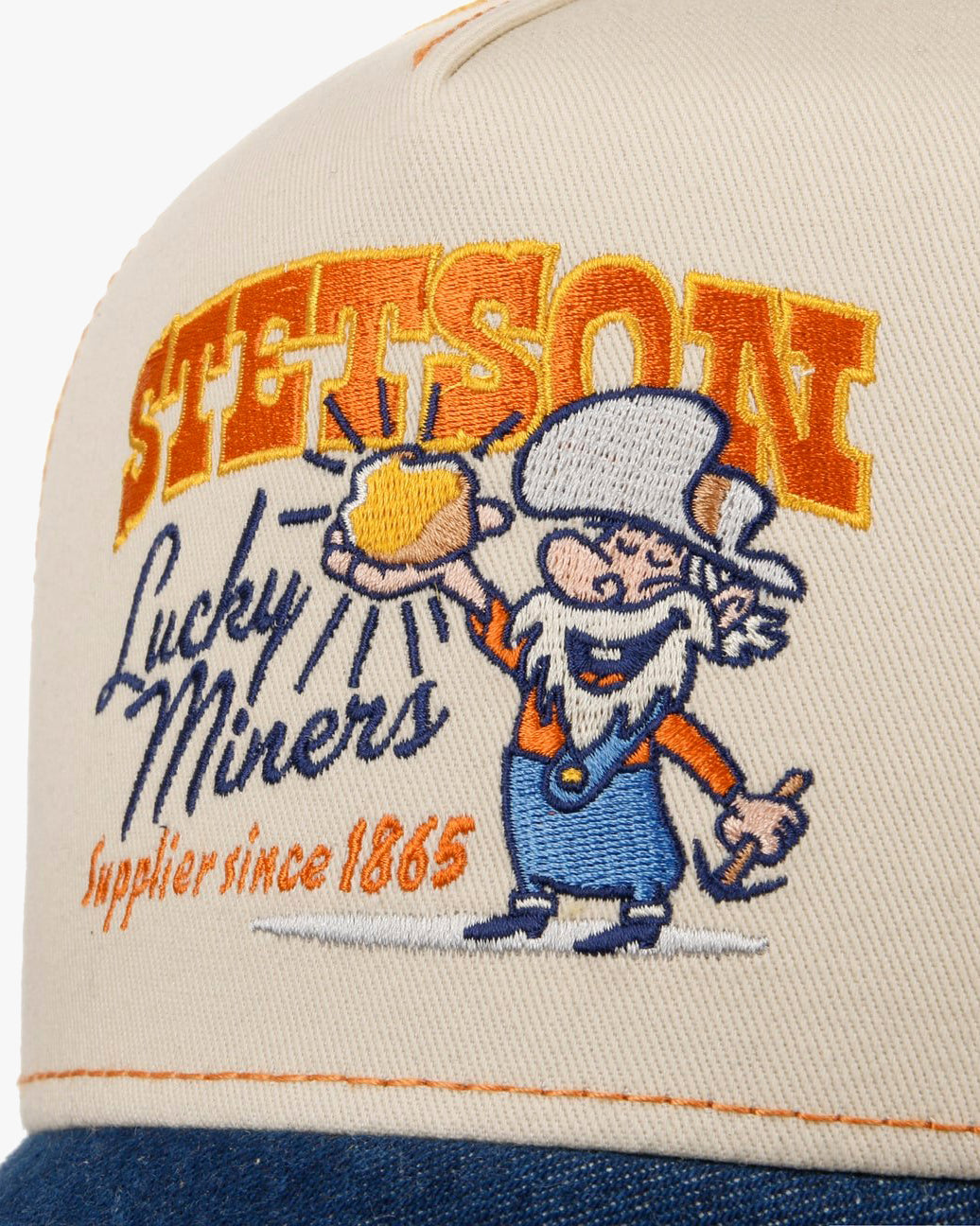 Stetson Lucky Miners Trucker Cap - Denim Blue / Off White | Stetson Hats | JEANSTORE