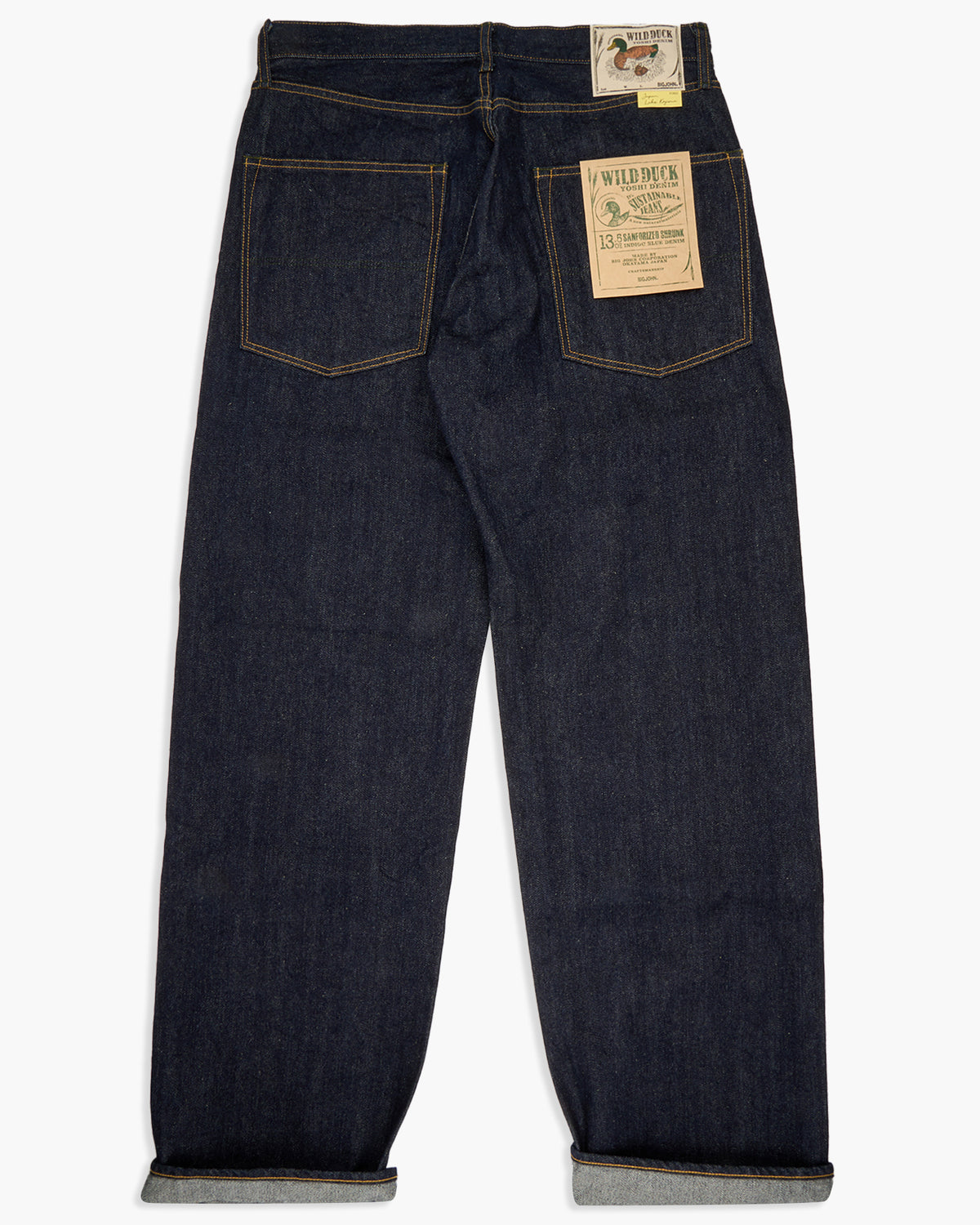 Big John Green Label M1011RC Wild Duck Yoshi Denim Wide Straight Selvedge Jeans - Indigo Onewash | Big John Jeans | JEANSTORE