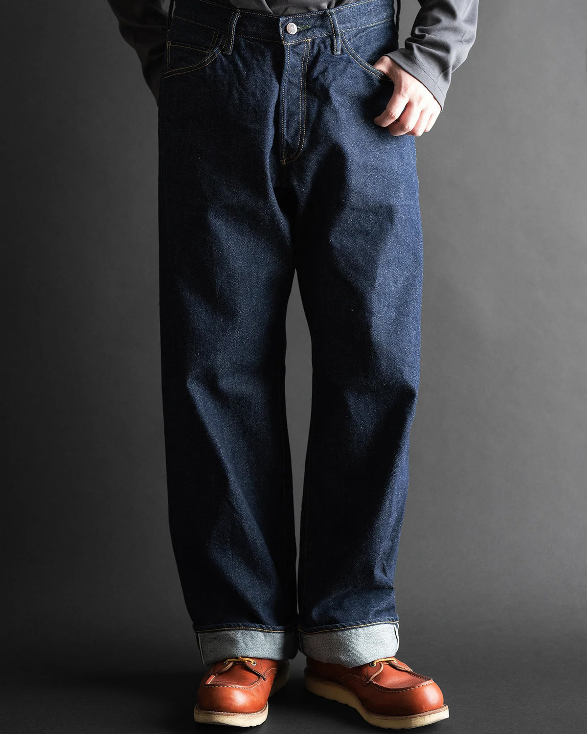 Big John Green Label M1011RC Wild Duck Yoshi Denim Wide Straight Selvedge Jeans - Indigo Onewash | Big John Jeans | JEANSTORE
