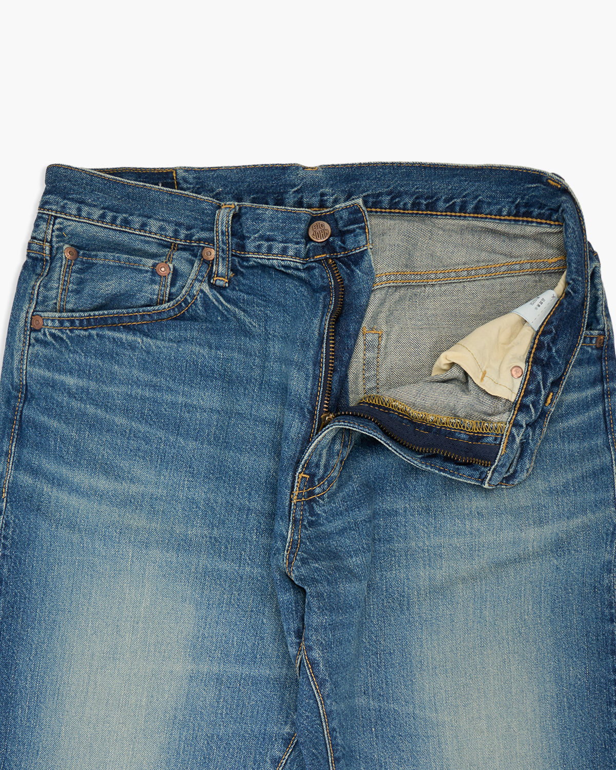 Big John M102SL Vintage 60's Classic Straight Selvedge Mens Jeans - Antique Wash | Big John Jeans | JEANSTORE