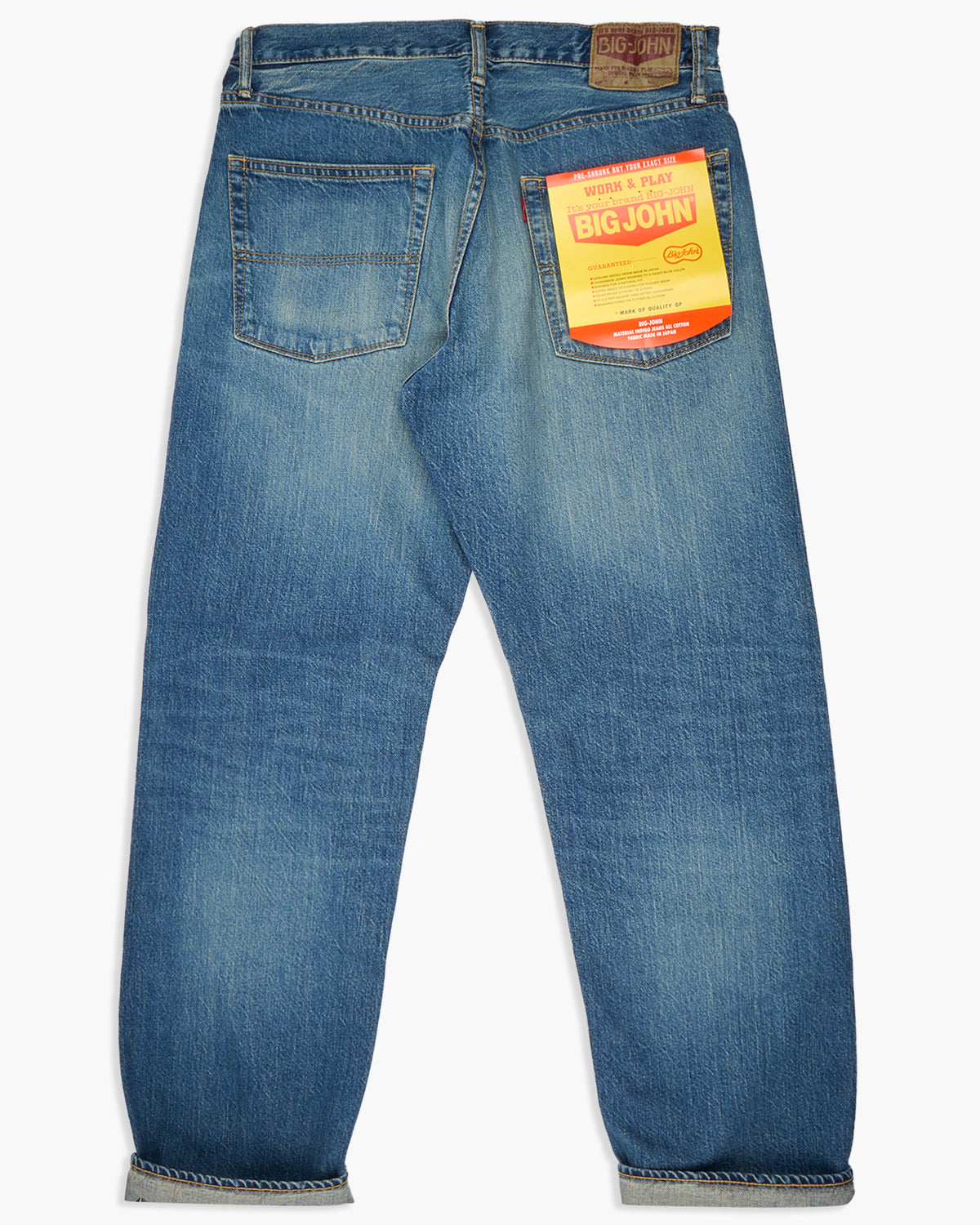 Big John M102SL Vintage 60's Classic Straight Selvedge Mens Jeans - Antique Wash | Big John Jeans | JEANSTORE