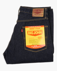 Big John M102SL Vintage 60's Classic Straight Selvedge Mens Jeans - Indigo Long Wash | Big John Jeans | JEANSTORE