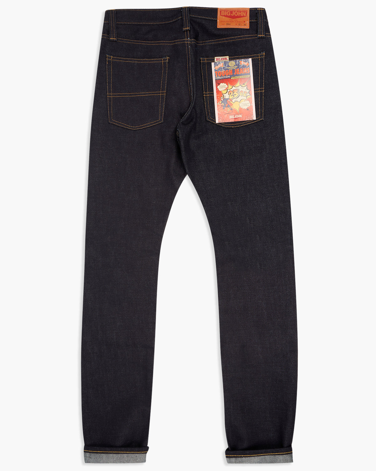 Big John M106G Tough 23oz Slim Tapered Selvedge Mens Jeans - Unwashed | Big John Jeans | JEANSTORE
