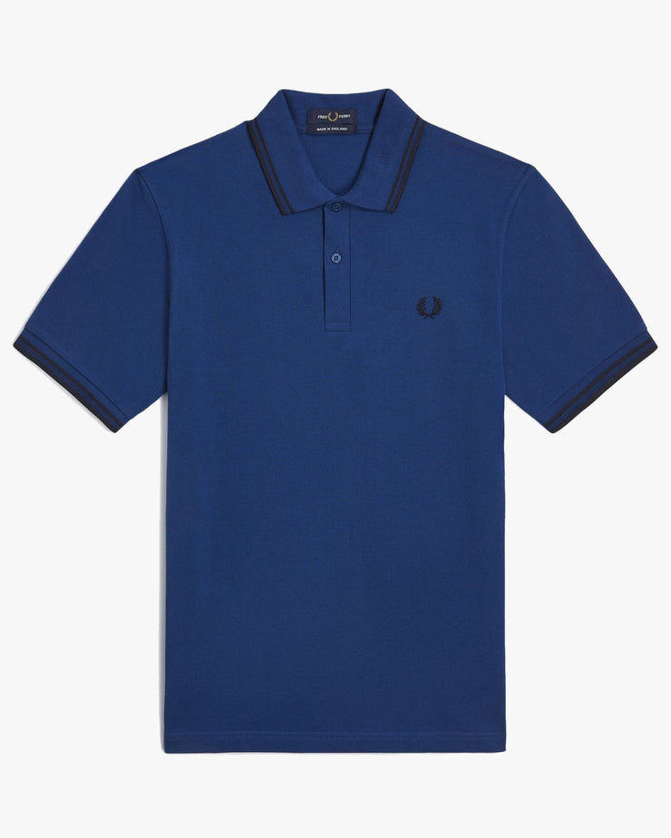 Fred Perry M12 Made In England Twin Tipped Polo Shirt - Shaded Cobalt / Navy