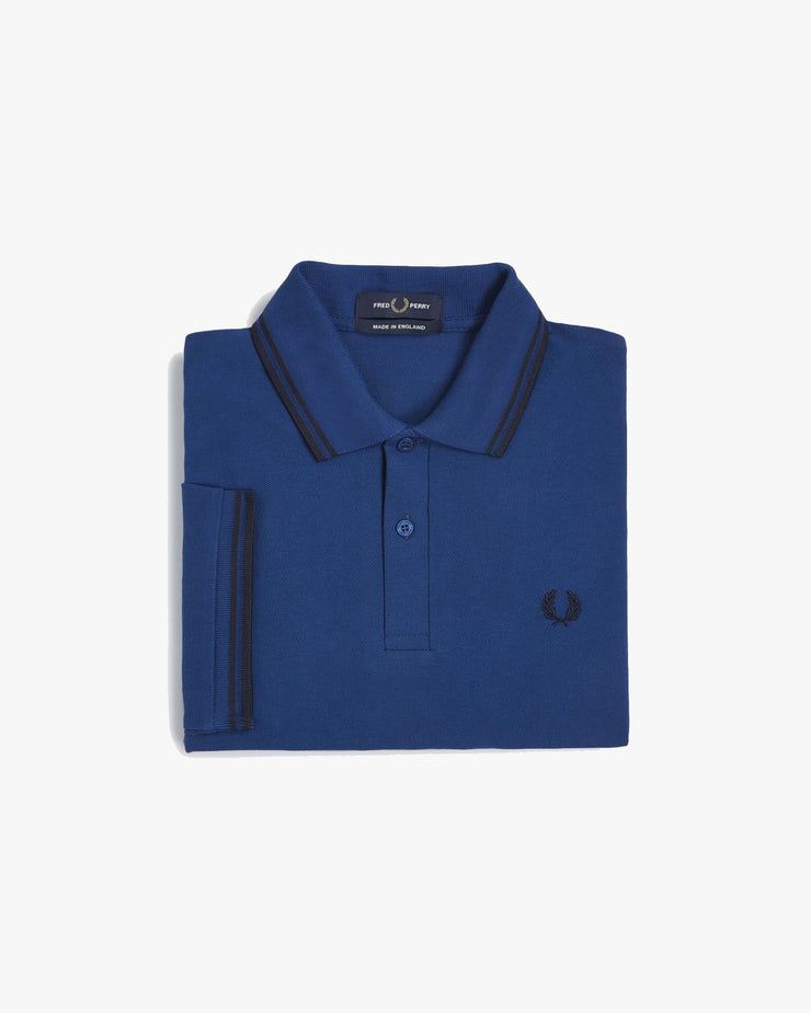 Fred Perry M12 Made In England Twin Tipped Polo Shirt - Shaded Cobalt ...