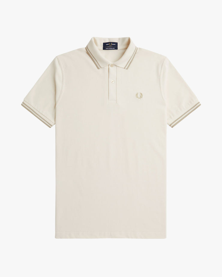 Fred Perry M12 Made In England Twin Tipped Polo Shirt - Ecru / Oatmeal ...