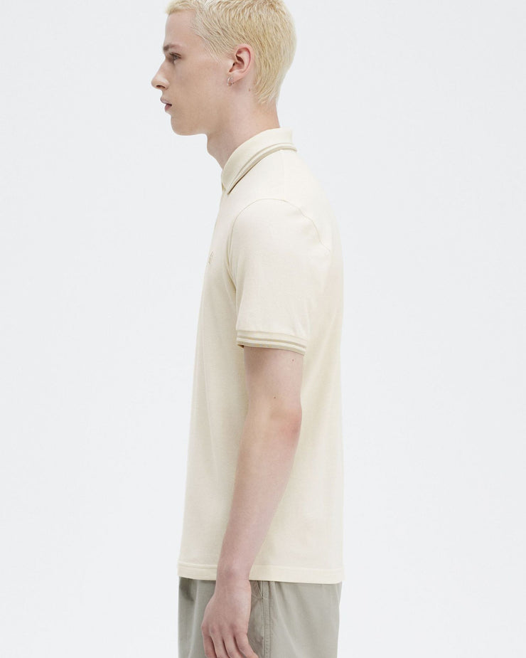 Fred Perry M12 Made In England Twin Tipped Polo Shirt - Ecru / Oatmeal