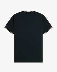 Fred Perry Twin Tipped T Shirt - Night Green / Dusky Blue / Dark Caramel