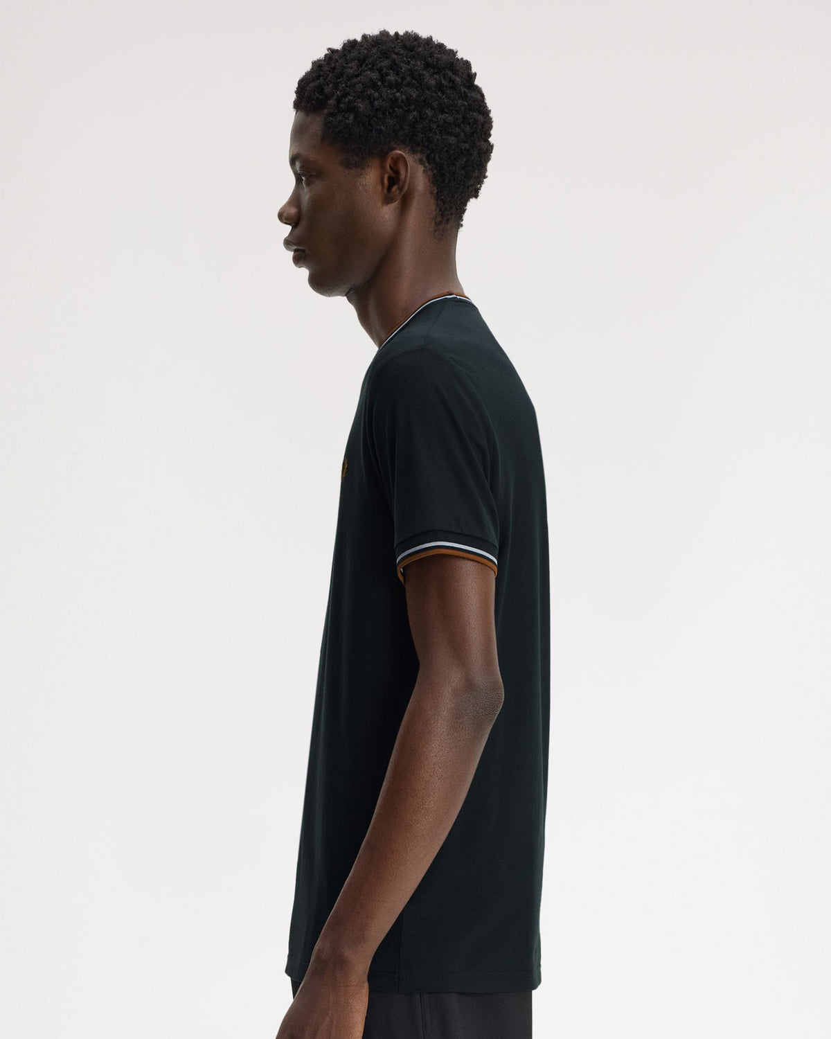 Fred Perry Twin Tipped T Shirt - Night Green / Dusky Blue / Dark Caramel