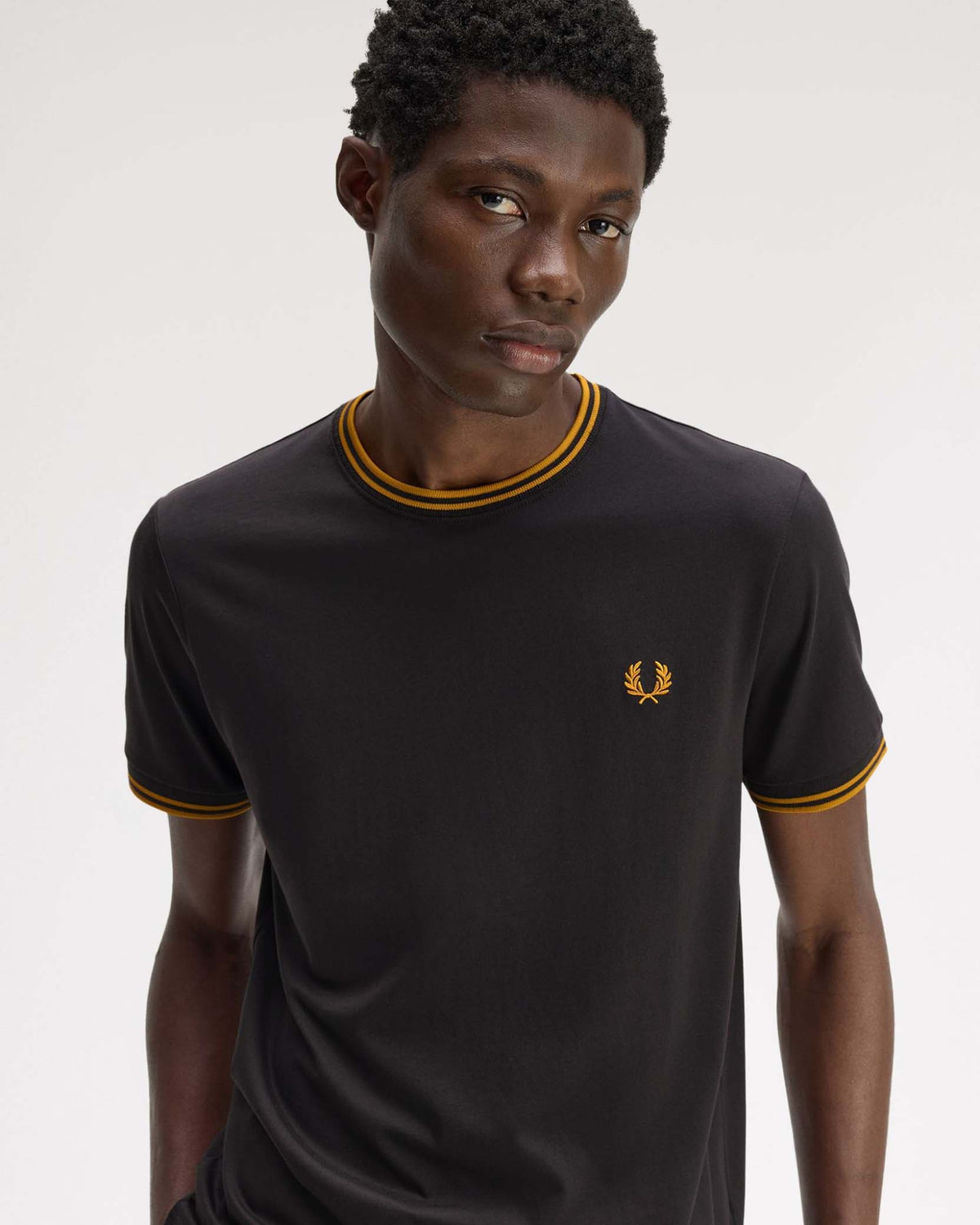 Fred Perry Twin Tipped T Shirt - Anchor Grey / Golden