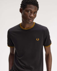 Fred Perry Twin Tipped T Shirt - Anchor Grey / Golden