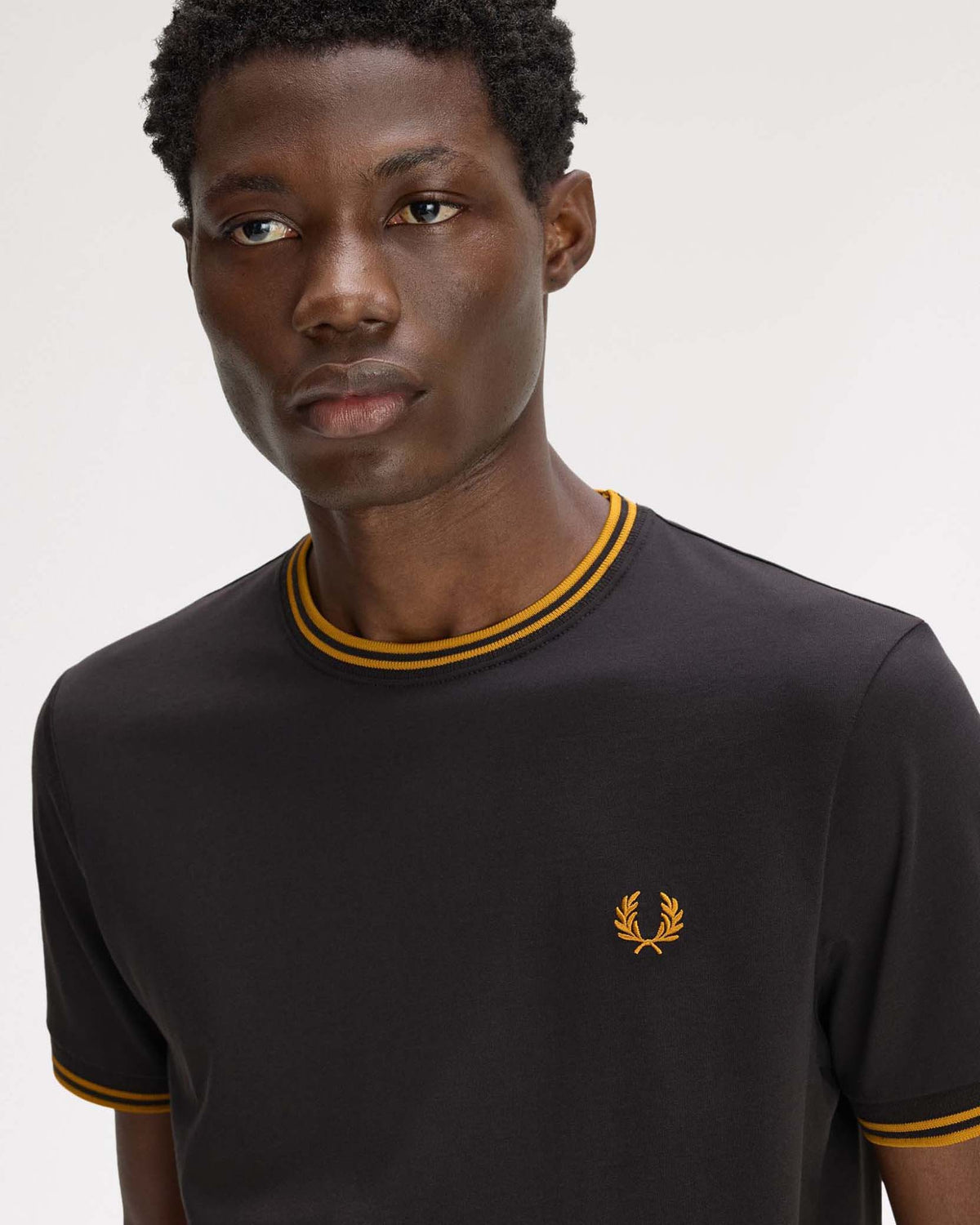 Fred Perry Twin Tipped T Shirt - Anchor Grey / Golden