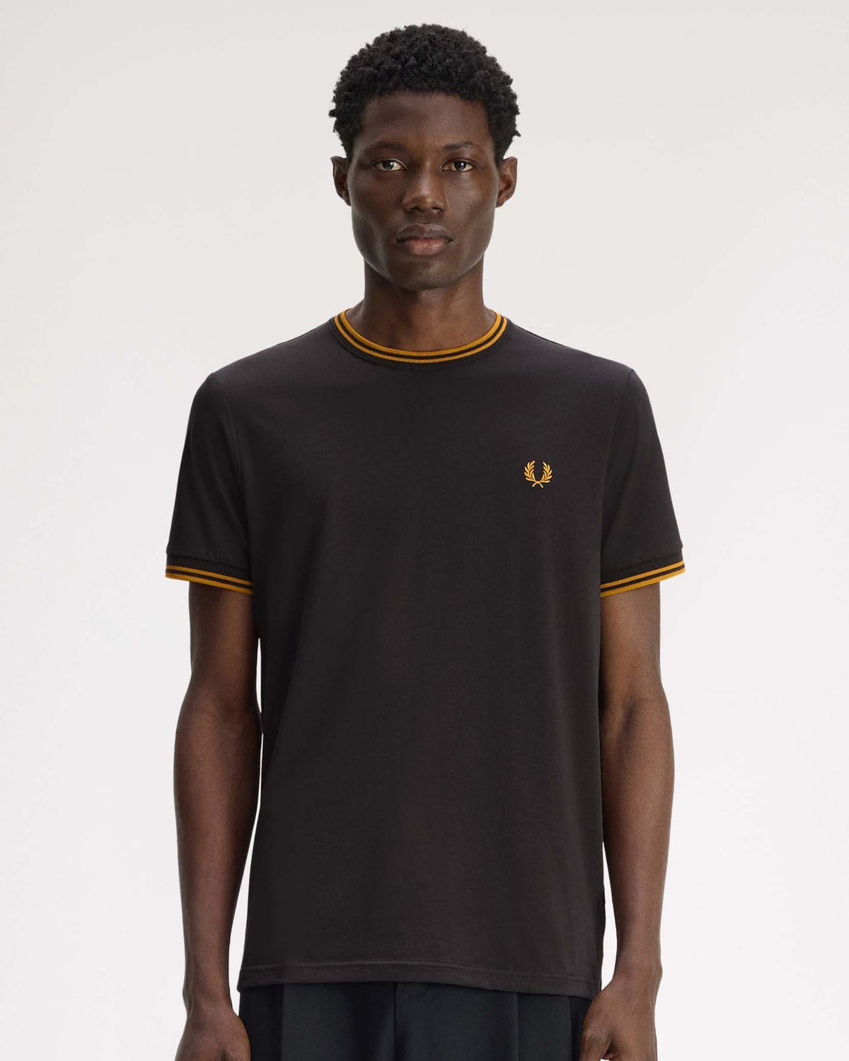 Fred Perry Twin Tipped T Shirt - Anchor Grey / Golden