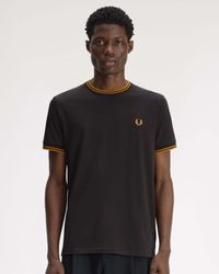 Fred Perry Twin Tipped T Shirt - Anchor Grey / Golden