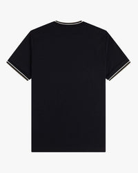 Fred Perry Twin Tipped T Shirt - Black / Ecru / Laurel Wreath Green
