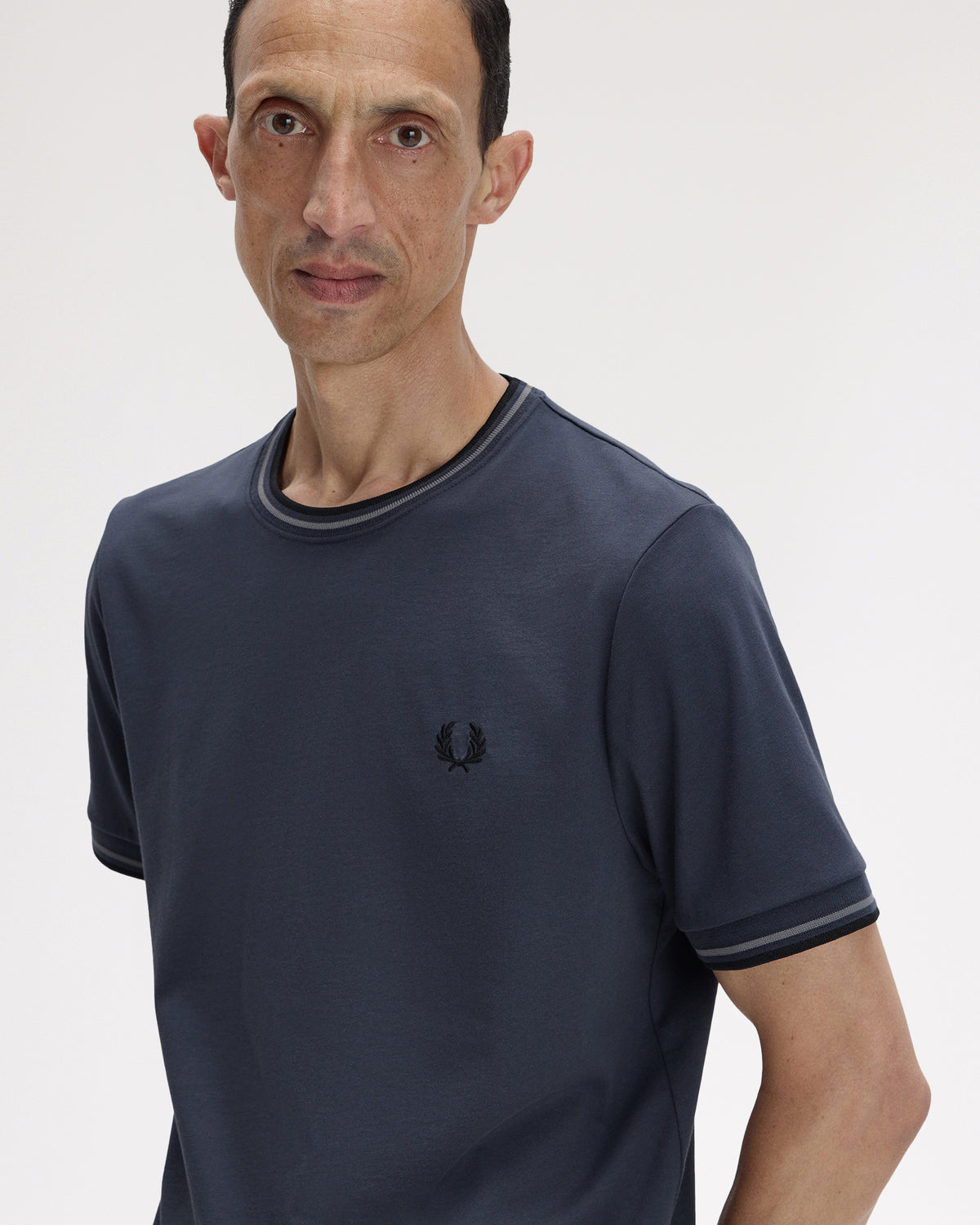 Fred Perry Twin Tipped T Shirt - Dark Airforce / Stockport Blue / Black