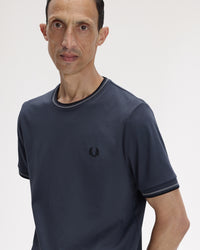 Fred Perry Twin Tipped T Shirt - Dark Airforce / Stockport Blue / Black