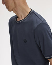 Fred Perry Twin Tipped T Shirt - Dark Airforce / Stockport Blue / Black