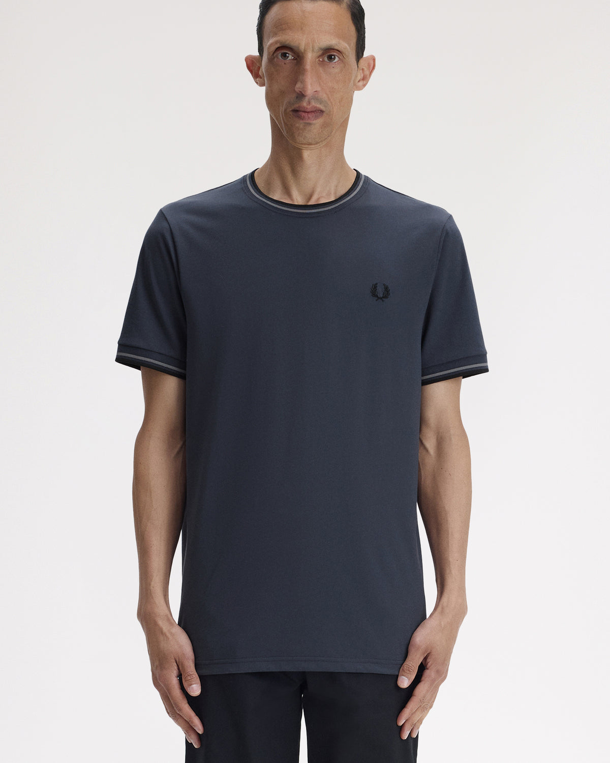 Fred Perry Twin Tipped T Shirt - Dark Airforce / Stockport Blue / Black