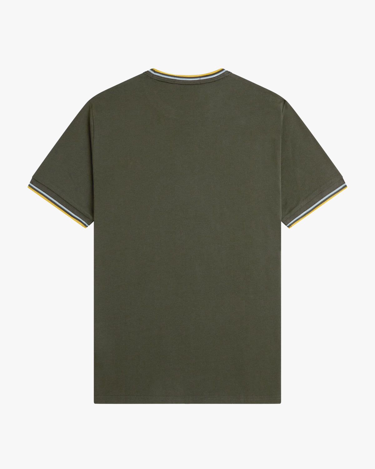 Fred Perry Twin Tipped T Shirt - Hunting Green / Light Ice / Lemon Barley