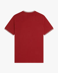 Fred Perry Twin Tipped T Shirt - Burnt Red / Snow White | Fred Perry T Shirts | JEANSTORE
