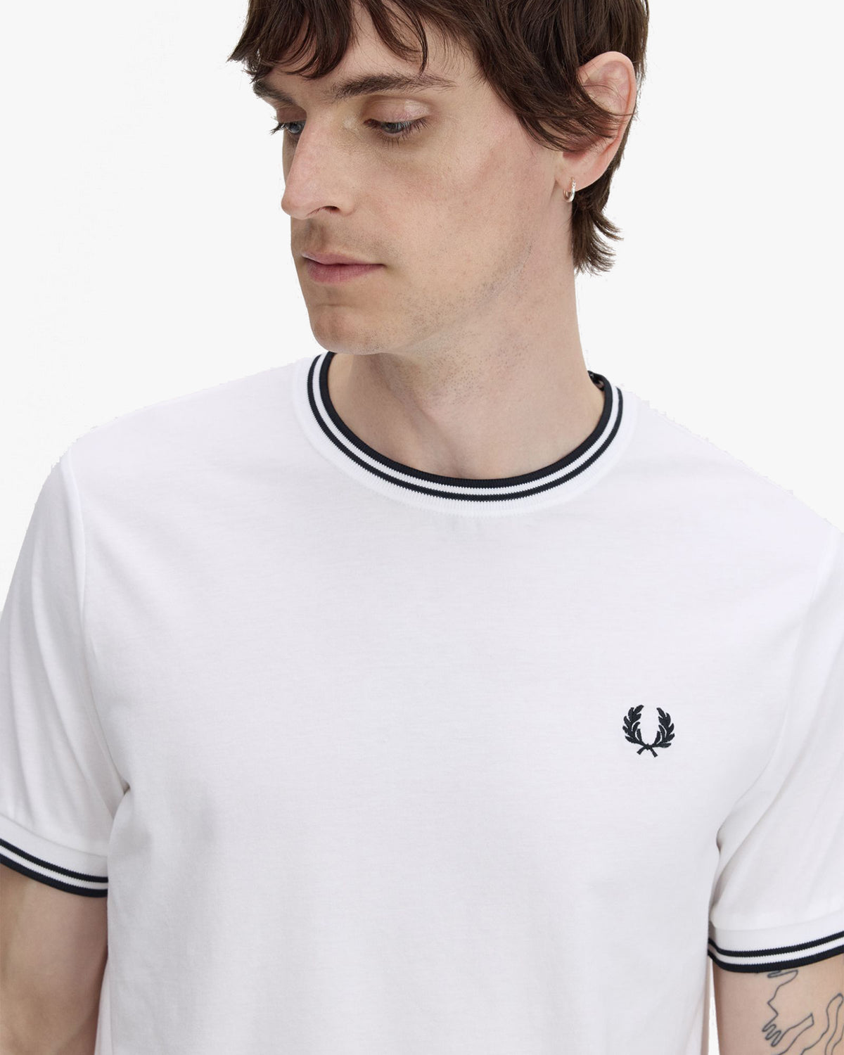 Fred Perry Twin Tipped T Shirt - White