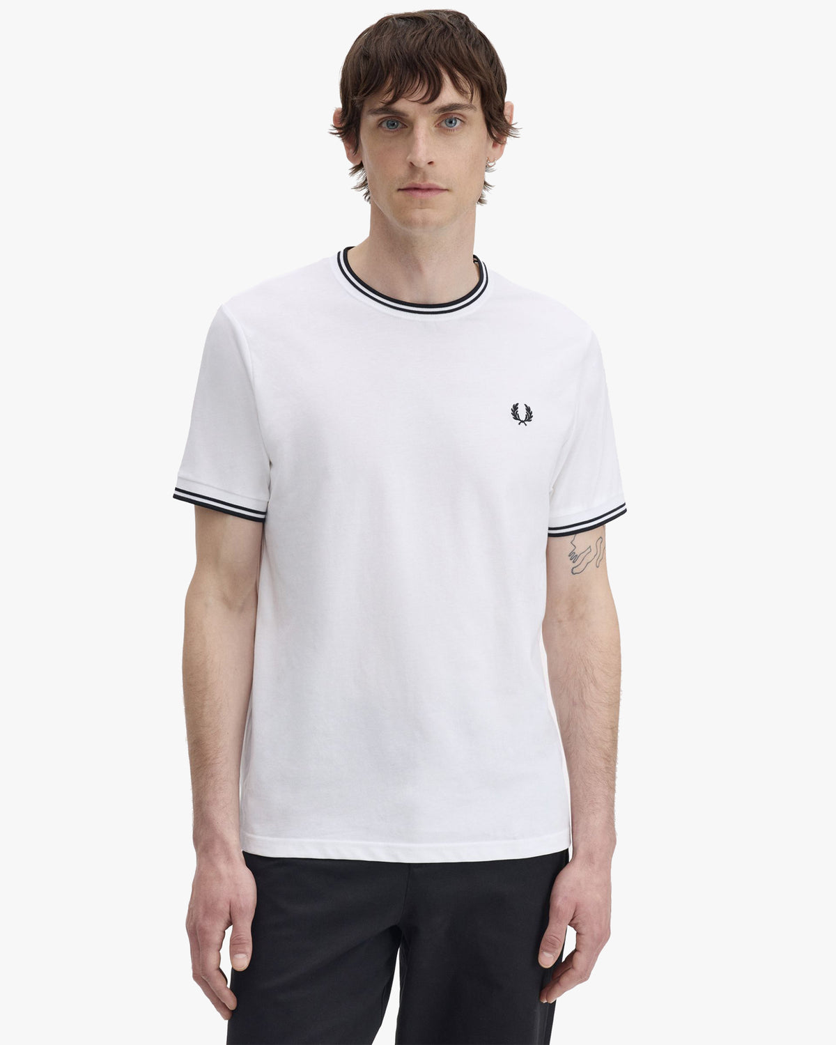 Fred Perry Twin Tipped T Shirt - White