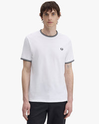 Fred Perry Twin Tipped T Shirt - White