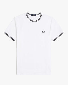 Fred Perry Twin Tipped T Shirt - White