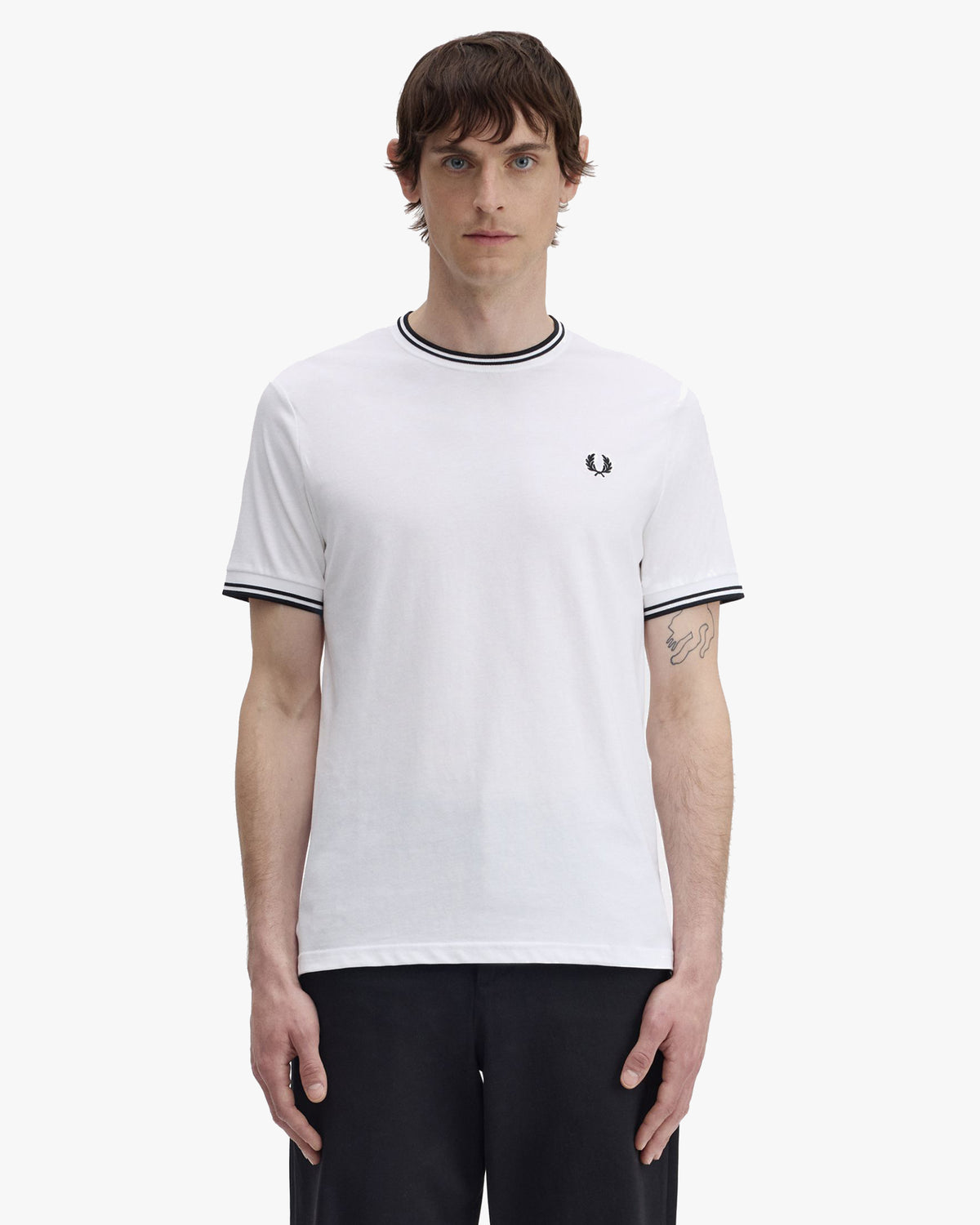 Fred Perry Twin Tipped T Shirt - White