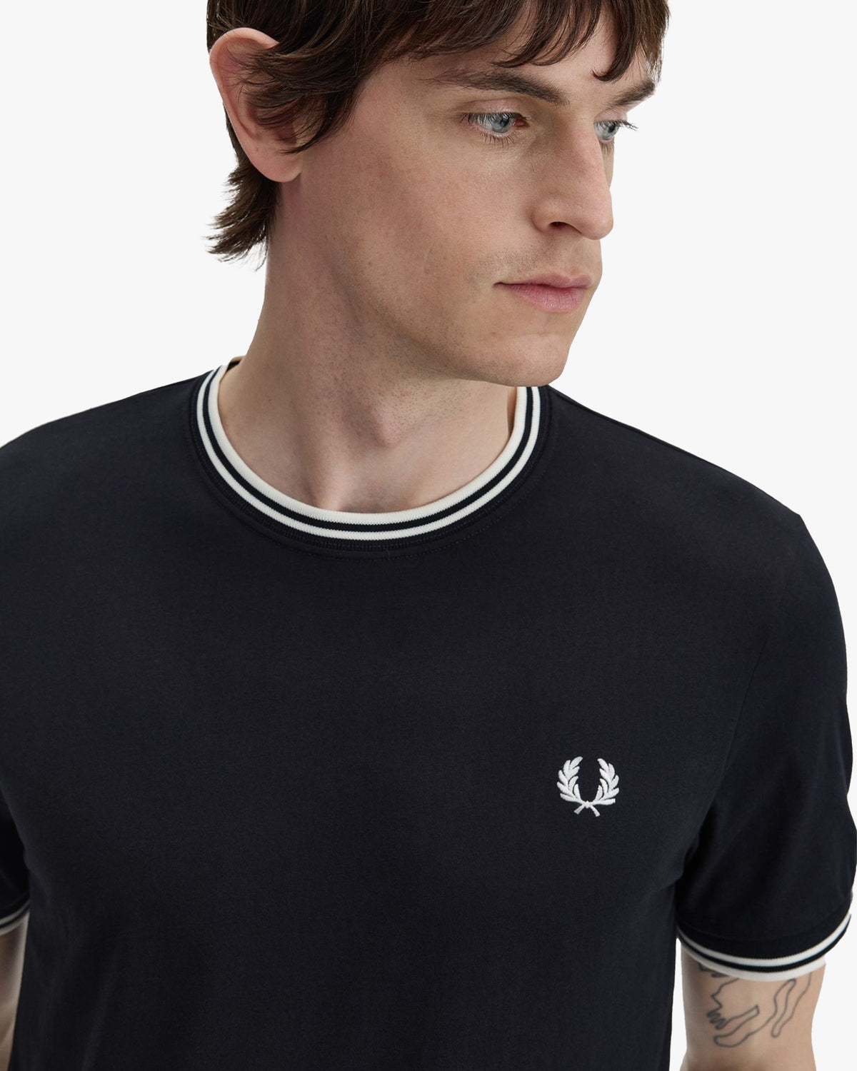 Fred Perry Twin Tipped T Shirt - Black