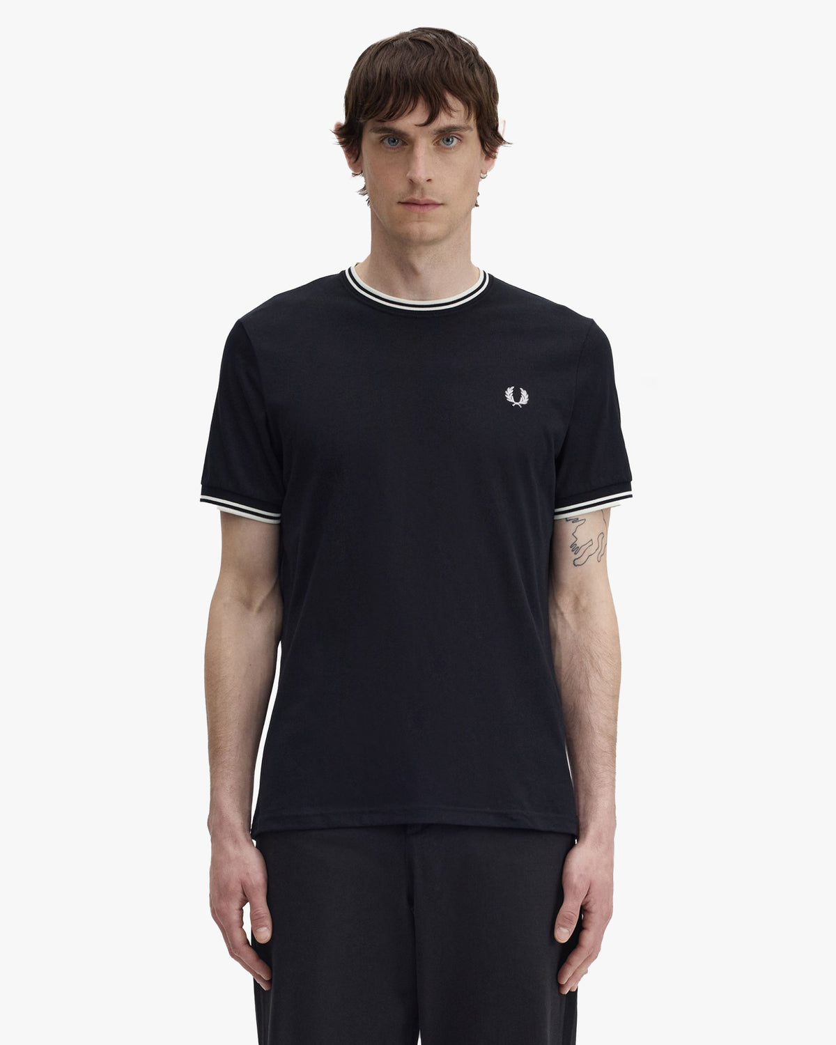 Fred Perry Twin Tipped T Shirt - Black