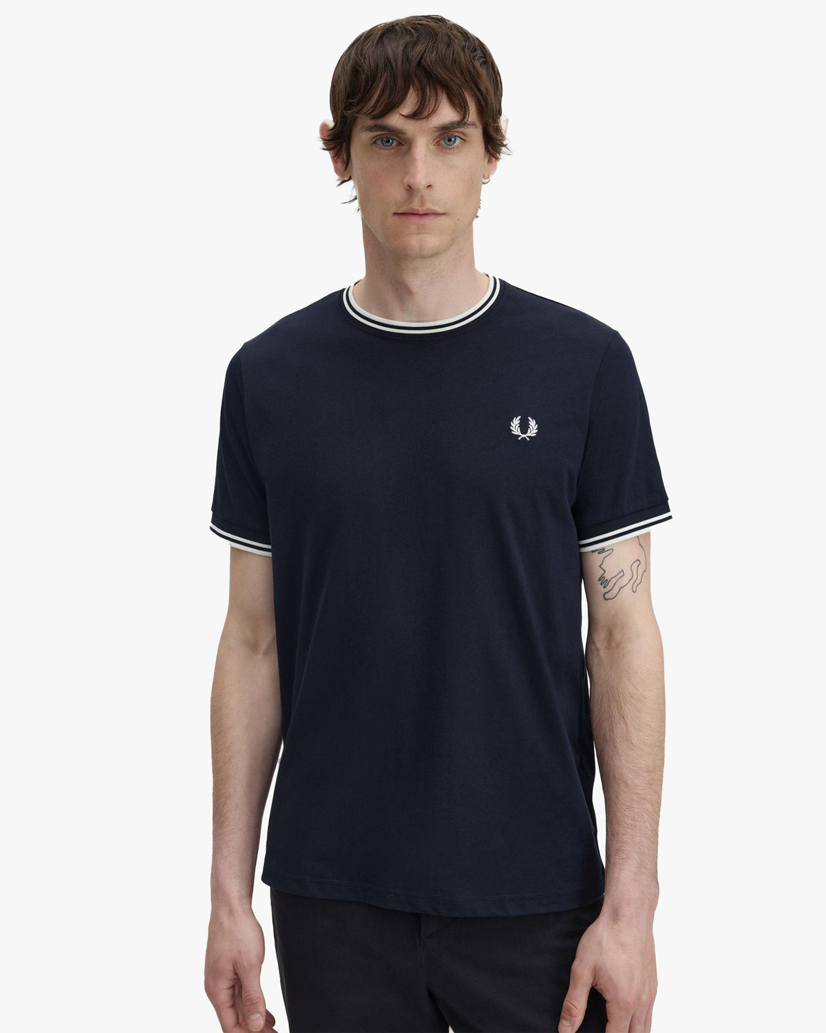 Fred Perry Twin Tipped T Shirt - Navy | Fred Perry T Shirts | Jeanstore