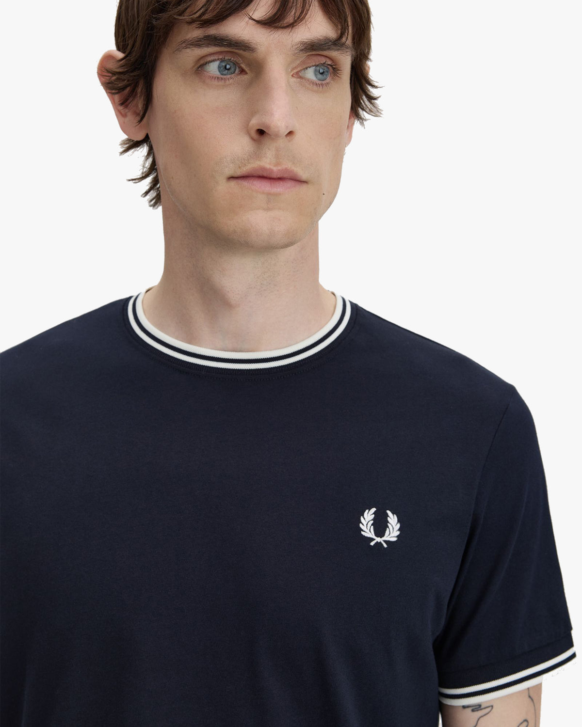 Fred Perry Twin Tipped T Shirt - Navy | Fred Perry T Shirts | Jeanstore