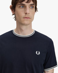 Fred Perry Twin Tipped T Shirt - Navy | Fred Perry T Shirts | Jeanstore