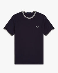 Fred Perry Twin Tipped T Shirt - Navy | Fred Perry T Shirts | Jeanstore