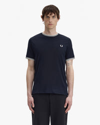 Fred Perry Twin Tipped T Shirt - Navy | Fred Perry T Shirts | Jeanstore