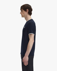 Fred Perry Twin Tipped T Shirt - Navy | Fred Perry T Shirts | Jeanstore