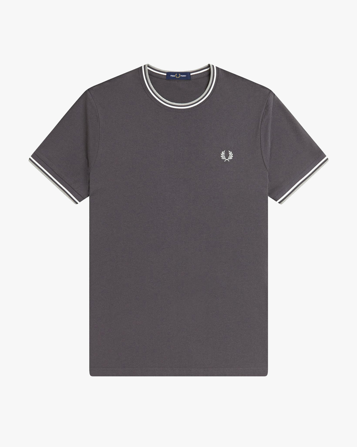 Fred Perry Twin Tipped T Shirt - Anchor Grey / Ecru / Seagrass