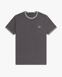 Fred Perry Twin Tipped T Shirt - Anchor Grey / Ecru / Seagrass