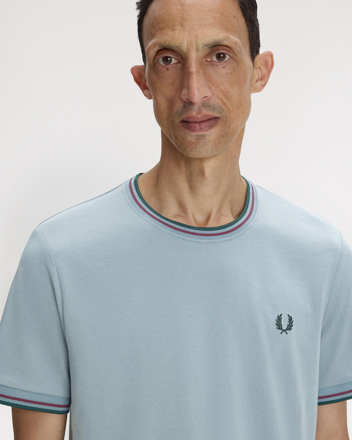 Fred Perry Twin Tipped T Shirt - Stockport Blue / Oxblood / Grassroots