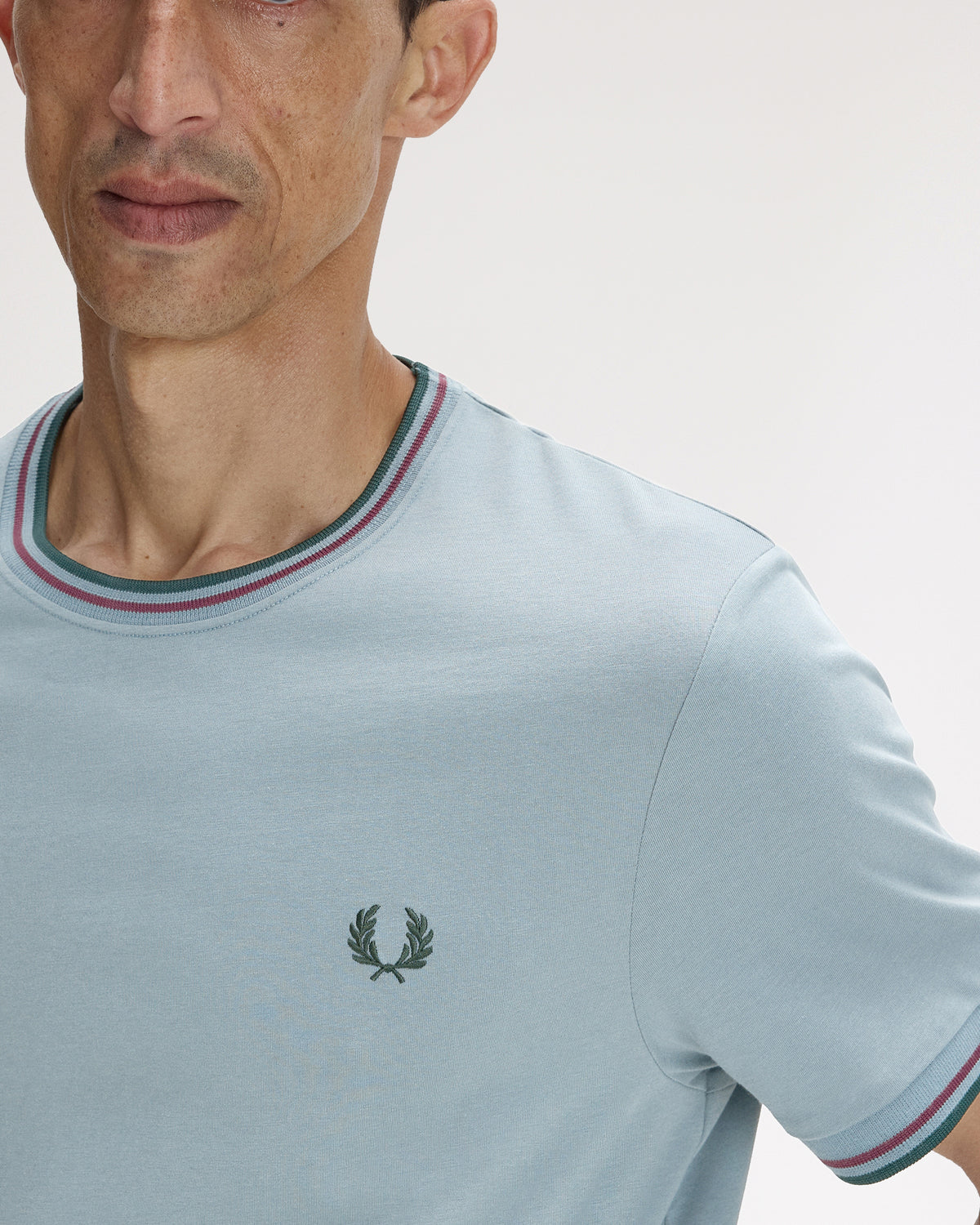Fred Perry Twin Tipped T Shirt - Stockport Blue / Oxblood / Grassroots