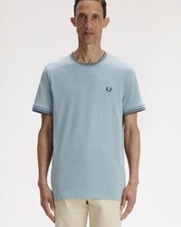 Fred Perry Twin Tipped T Shirt - Stockport Blue / Oxblood / Grassroots